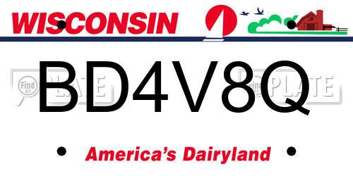 BD4V8Q Wisconsin License Plate