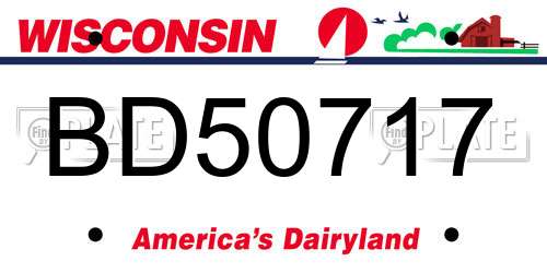 BD50717 Wisconsin License Plate