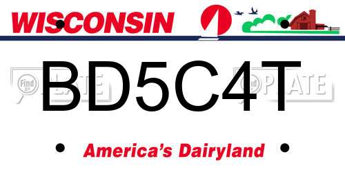 BD5C4T Wisconsin License Plate