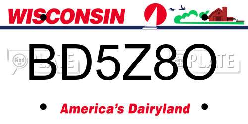 BD5Z8O Wisconsin License Plate