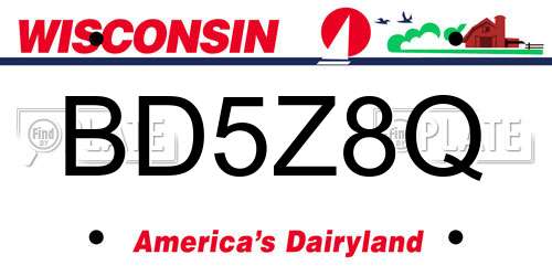 BD5Z8Q Wisconsin License Plate