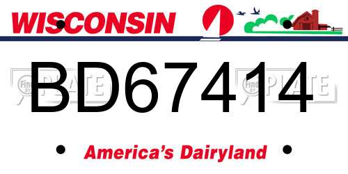 BD67414 Wisconsin License Plate