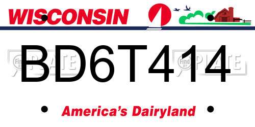 BD6T414 Wisconsin License Plate