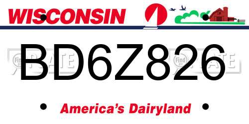 BD6Z826 Wisconsin License Plate