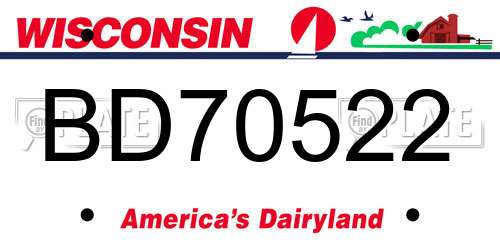 BD70522 Wisconsin License Plate