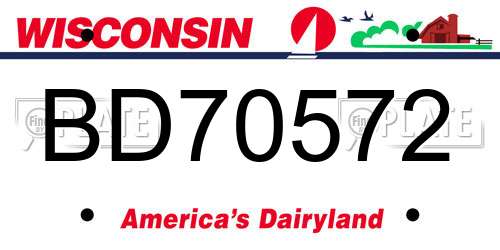BD70572 Wisconsin License Plate