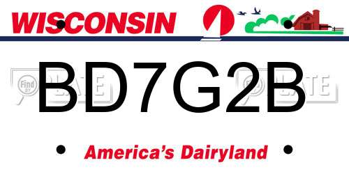 BD7G2B Wisconsin License Plate