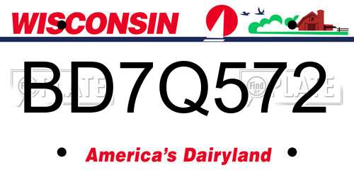BD7Q572 Wisconsin License Plate
