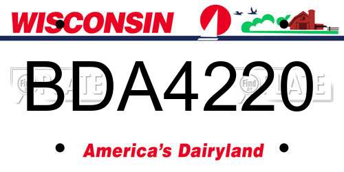 BDA4220 Wisconsin License Plate