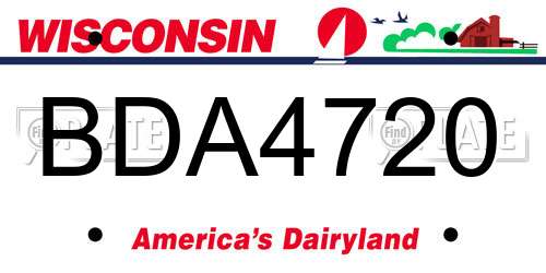 BDA4720 Wisconsin License Plate