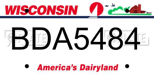 BDA5484 Wisconsin License Plate
