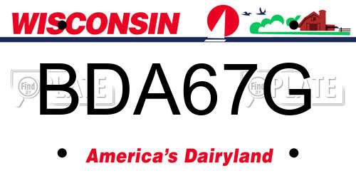 BDA67G Wisconsin License Plate