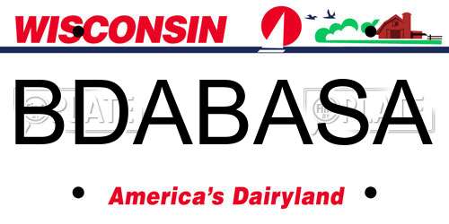 BDABASA Wisconsin License Plate
