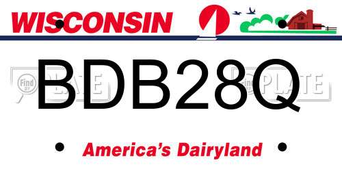 BDB28Q Wisconsin License Plate