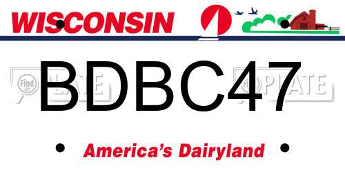 BDBC47 Wisconsin License Plate