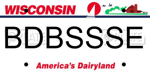 BDBSSSE Wisconsin License Plate