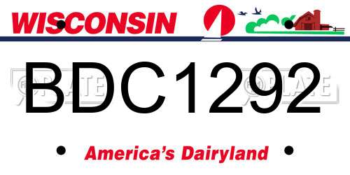 BDC1292 Wisconsin License Plate