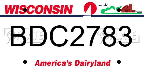BDC2783 Wisconsin License Plate