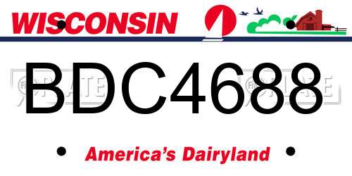 BDC4688 Wisconsin License Plate