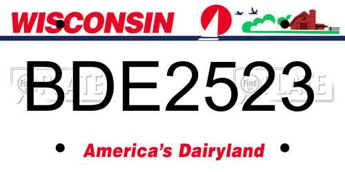 BDE2523 Wisconsin License Plate