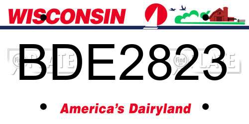 BDE2823 Wisconsin License Plate