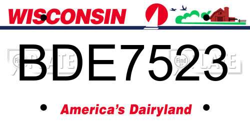BDE7523 Wisconsin License Plate