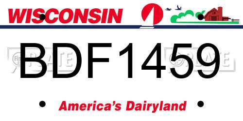 BDF1459 Wisconsin License Plate