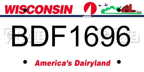 BDF1696 Wisconsin License Plate