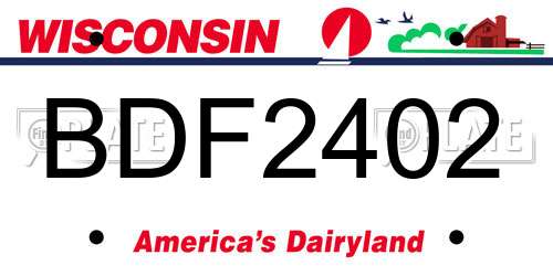 BDF2402 Wisconsin License Plate