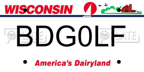 BDG0LF Wisconsin License Plate