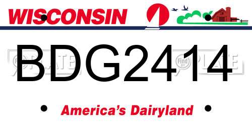 BDG2414 Wisconsin License Plate