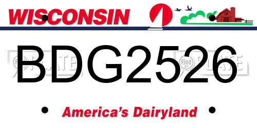 BDG2526 Wisconsin License Plate