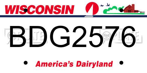 BDG2576 Wisconsin License Plate