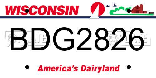 BDG2826 Wisconsin License Plate