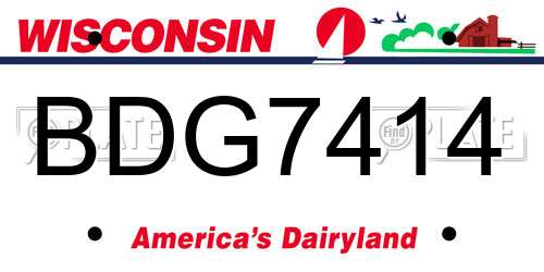 BDG7414 Wisconsin License Plate