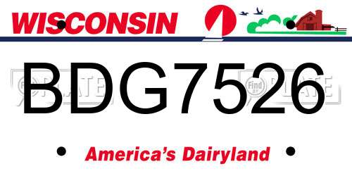BDG7526 Wisconsin License Plate