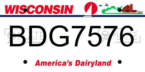 BDG7576 Wisconsin License Plate