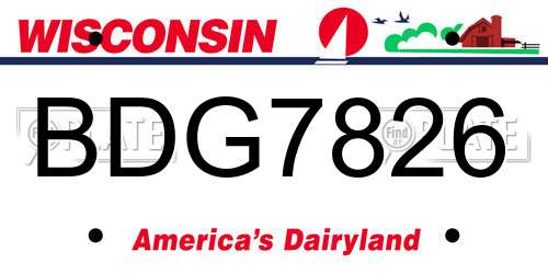 BDG7826 Wisconsin License Plate