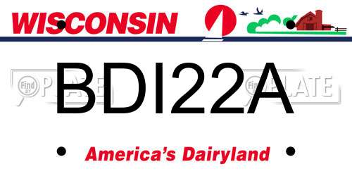 BDI22A Wisconsin License Plate