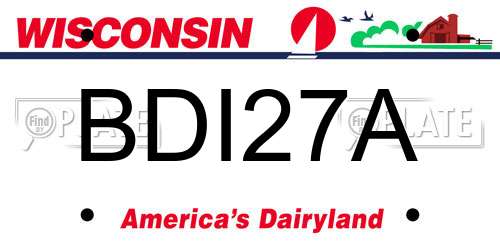 BDI27A Wisconsin License Plate