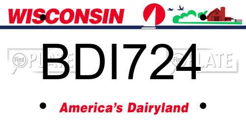 BDI724 Wisconsin License Plate