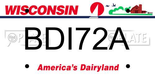 BDI72A Wisconsin License Plate