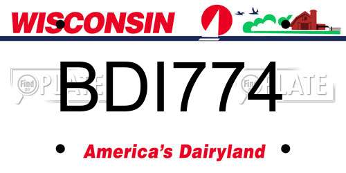 BDI774 Wisconsin License Plate