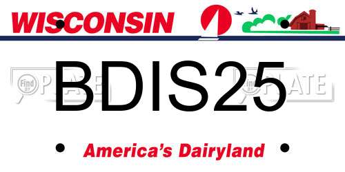 BDIS25 Wisconsin License Plate