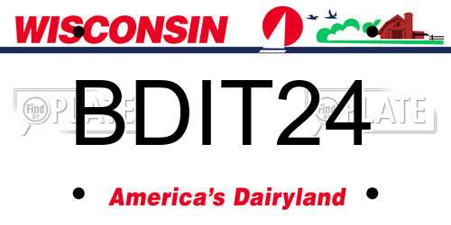 BDIT24 Wisconsin License Plate