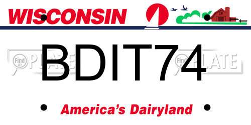 BDIT74 Wisconsin License Plate