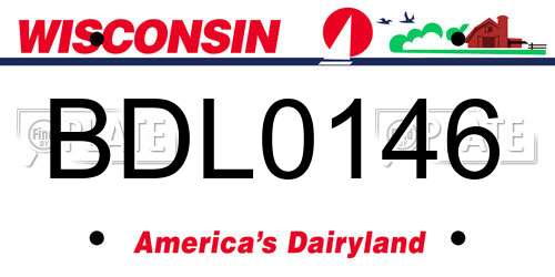 BDL0146 Wisconsin License Plate