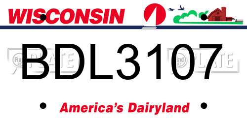 BDL3107 Wisconsin License Plate