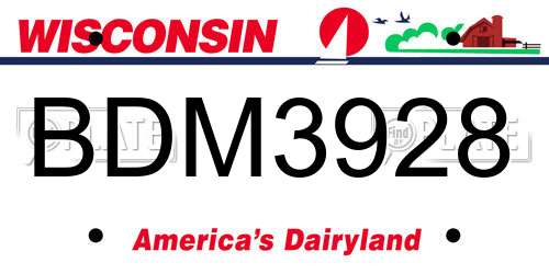 BDM3928 Wisconsin License Plate