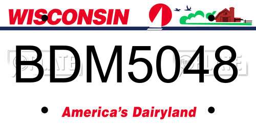 BDM5048 Wisconsin License Plate